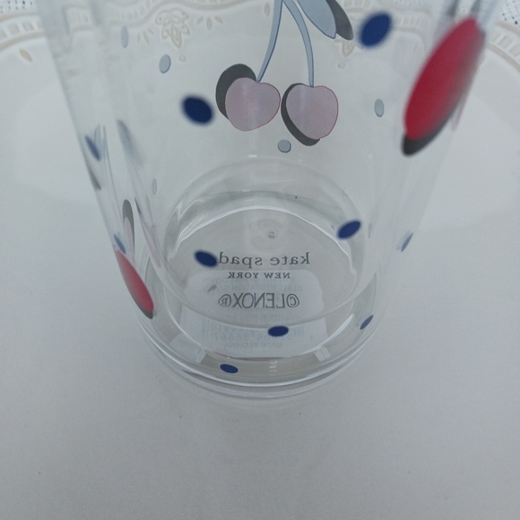 Kate Spade New York × Lenox Vintage Cherry Dot Glass Hydration Bottle 15 oz. - Picture 13 of 15